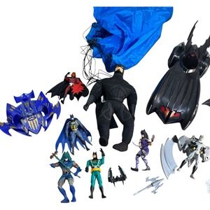Batman Action Figures Lot Vehicles Plush Toy‎ 1990s Vintage Collectibles